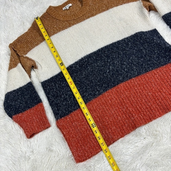 MADEWELL Striped Baxter Color Block Alpaca Blend Sweater Tunic Oversized Medium - Picture 7 of 12